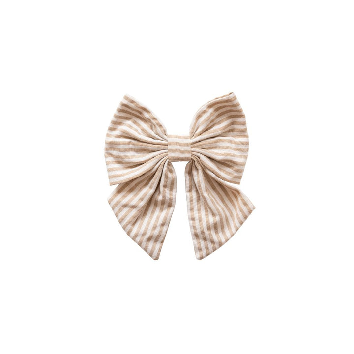 Large bow clasp Évodie | oatmeal stripes