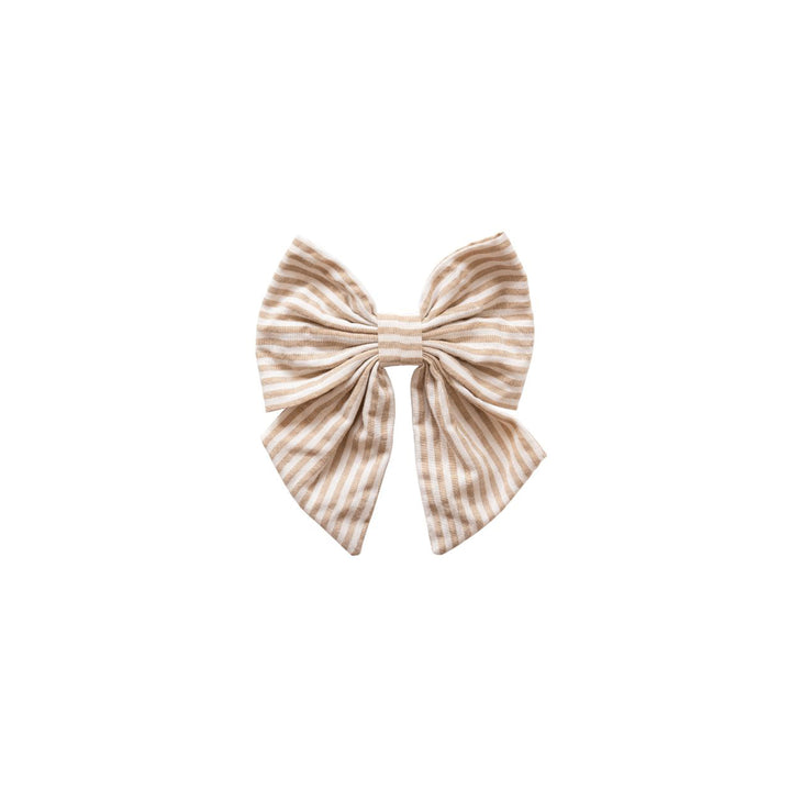 Large bow clasp Évodie | oatmeal stripes