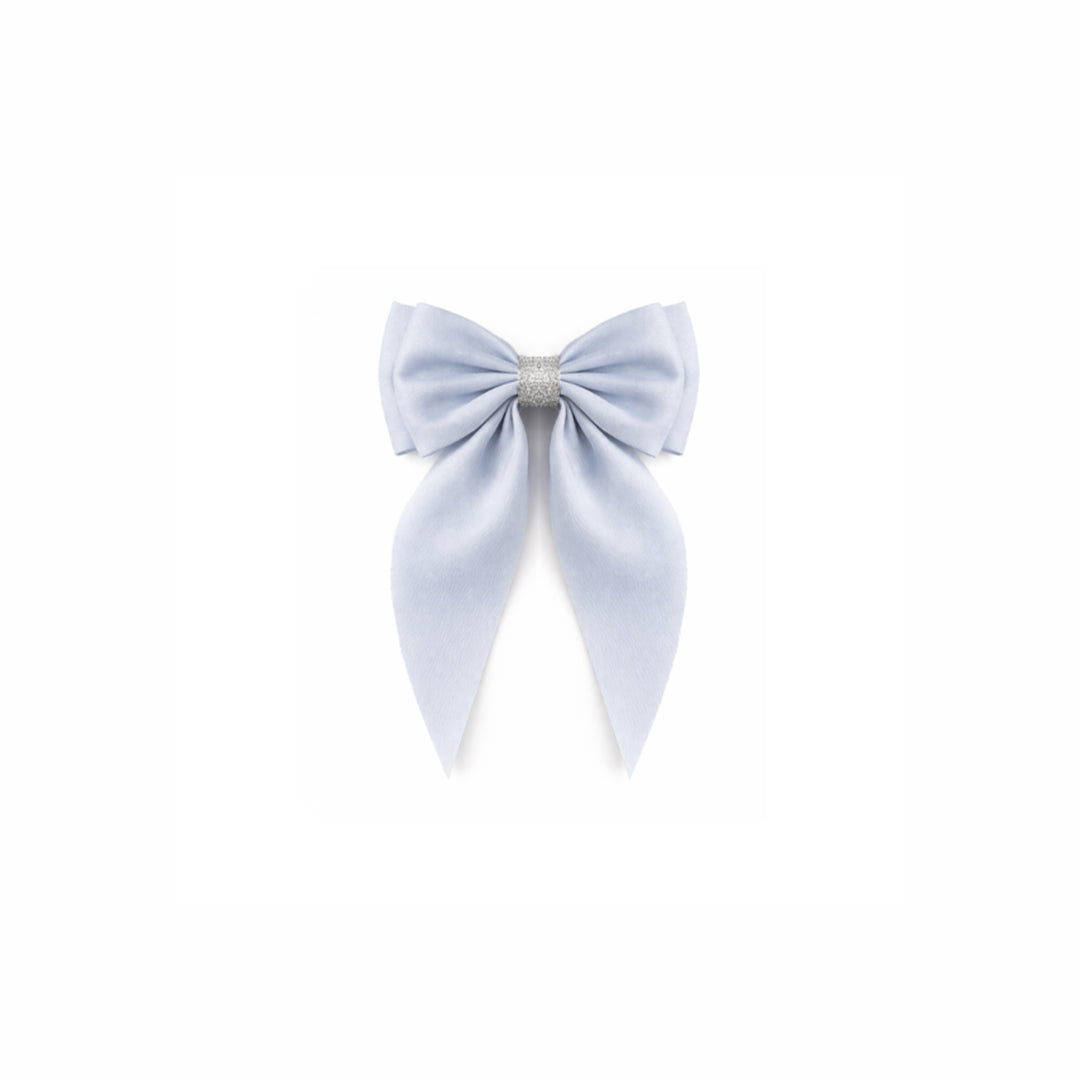 Large bow clasp Évodie | oatmeal stripes