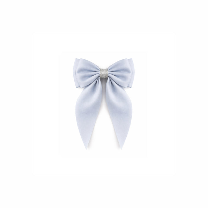Large bow clasp Évodie | oatmeal stripes