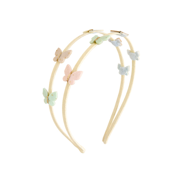 Doppel Haarreif Schmetterlinge| Champagne Pastel