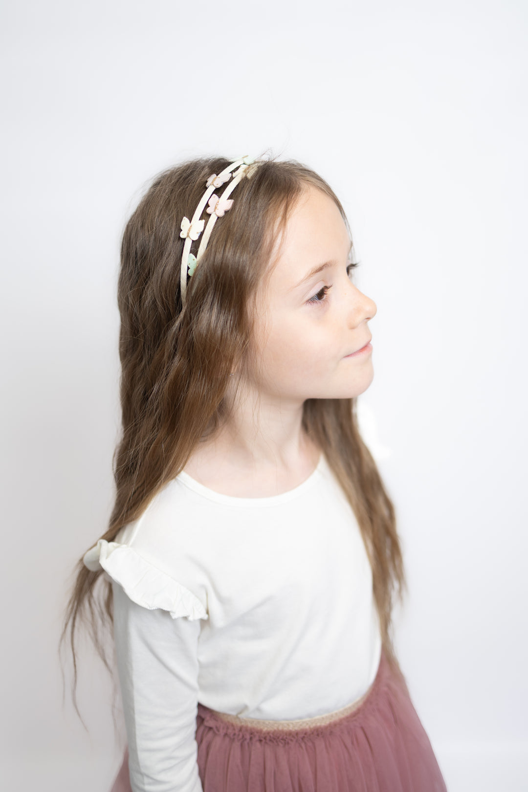 Doppel Haarreif Schmetterlinge| Champagne Pastel