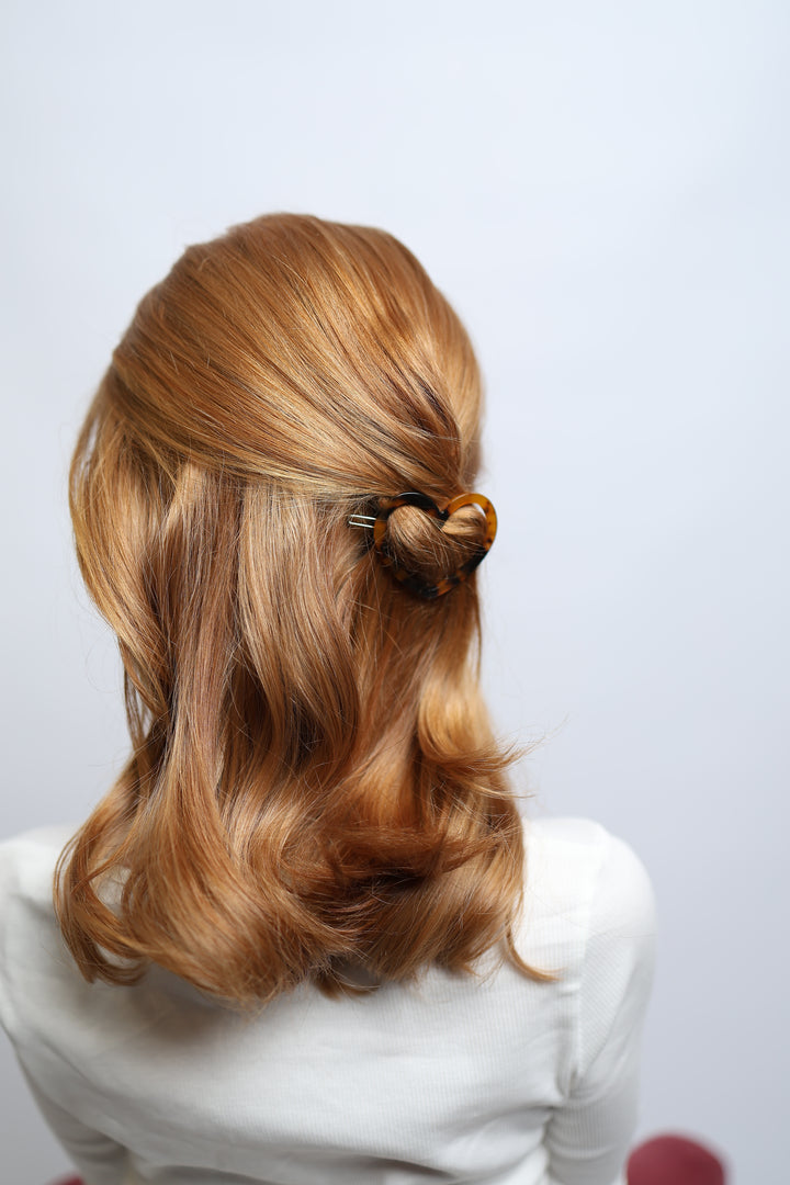 Teens Tortoise Heart Clip Set | Amber Sand