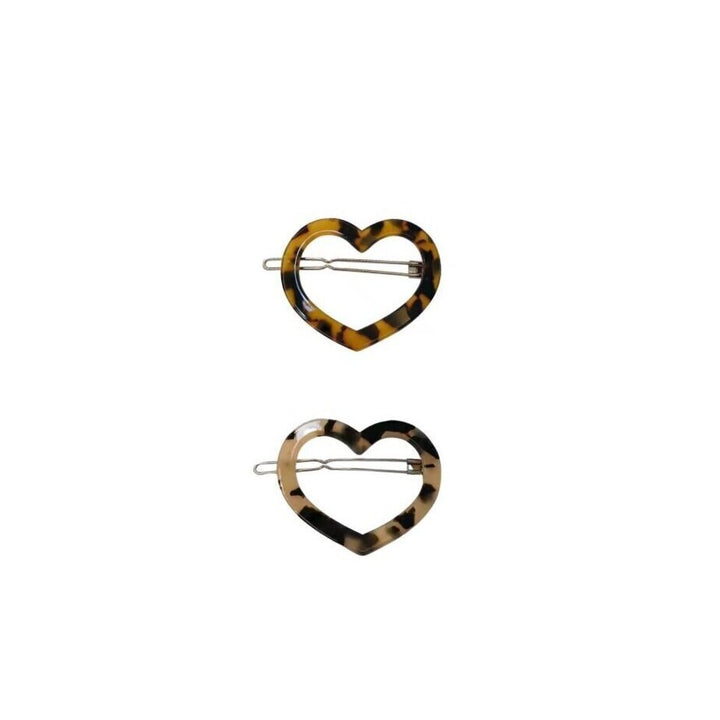 Teens Tortoise Heart Clip Set | Amber Sand