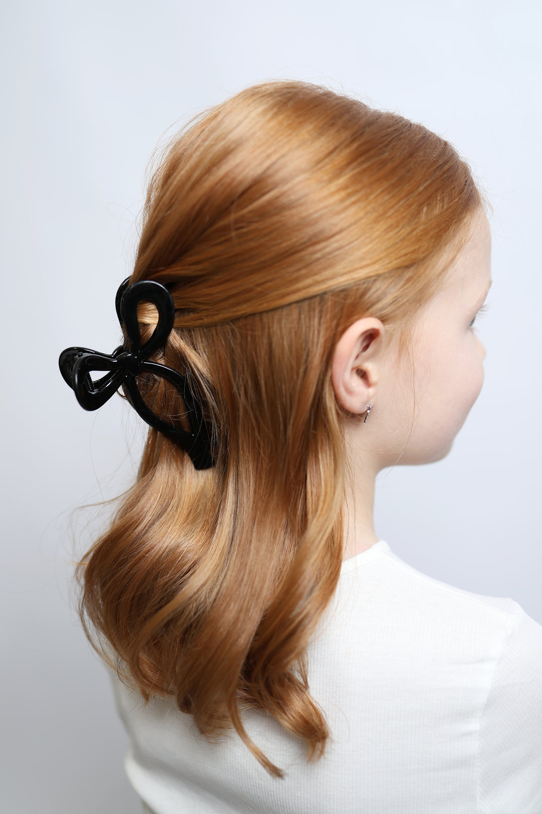XL bow hair clip | Raven