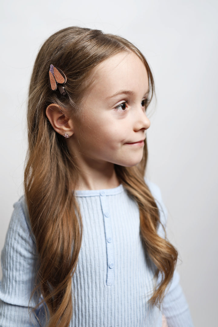 Glitter moth clips | Amber