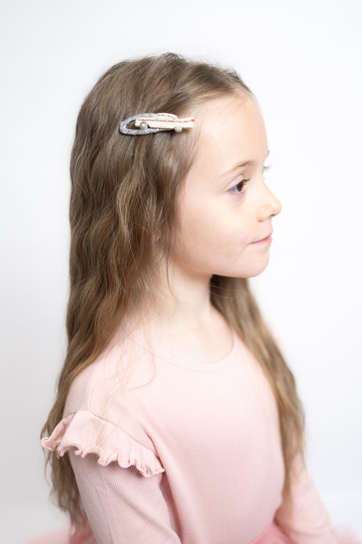 Joyride Car Hair Clip Set (Pink/Mint)